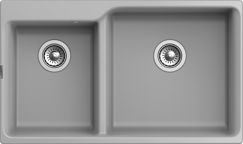 RIVELATO Мойка AXEL 90D 2-чаши 870*520мм grigio metallizzato арт., фото 1